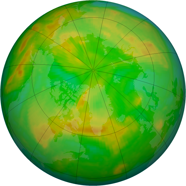 Arctic ozone map for 14 June 1999